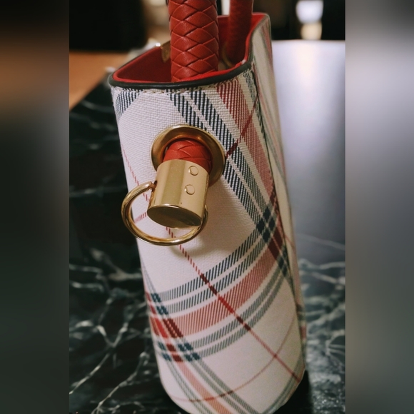 Unique Elegant Plaid Top Handle Bucket Bag - Picture 2 of 2